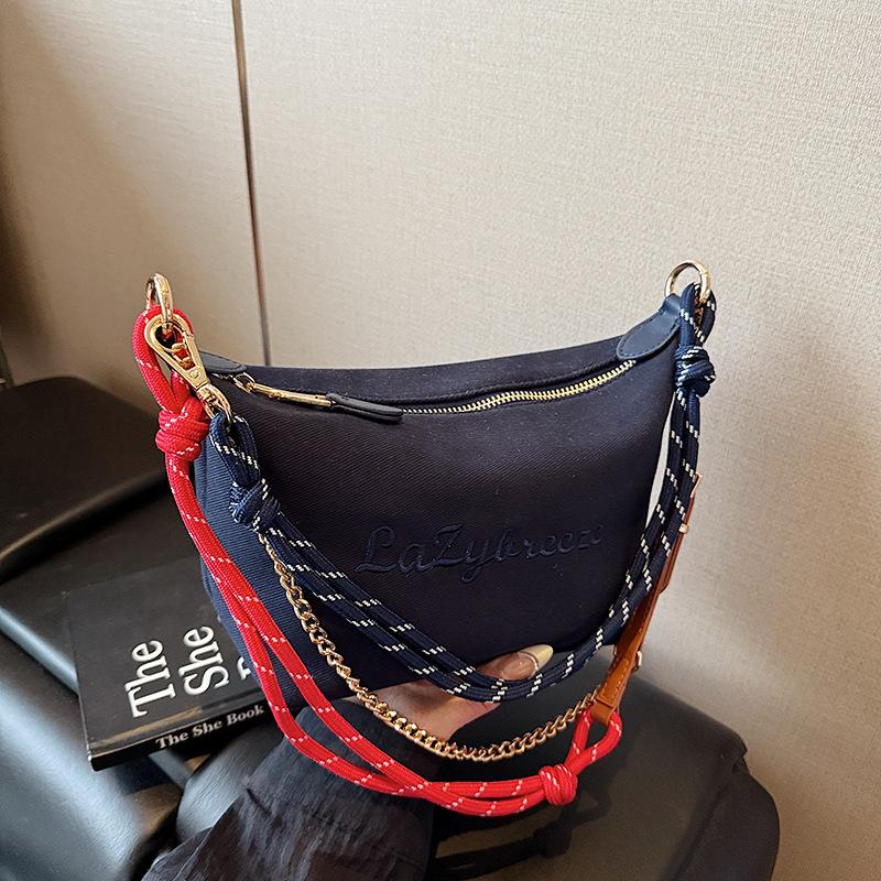 Exquisite small bag women's new fashion contrasting color versatile messenger bag one shoulder underarm dumpling bag