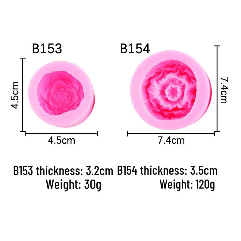 3D Hibiscus Rose Peony Flower Silicone Mold for Cake, Soap, Resin, Plaster Ornaments
