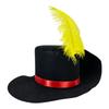 Black Snowman Costume Hat Artistic with Simulated Feathers Felt Hat Retro Sun Protection Halloween Snowman Feather Hat
