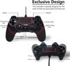 Kabelgebundener PS4 Controller, PlayStation 4 Dual Vibration Shock Joystick Gamepad für PS4/PS4 Slim/PS4 Pro und PC (Schwarz Rot)