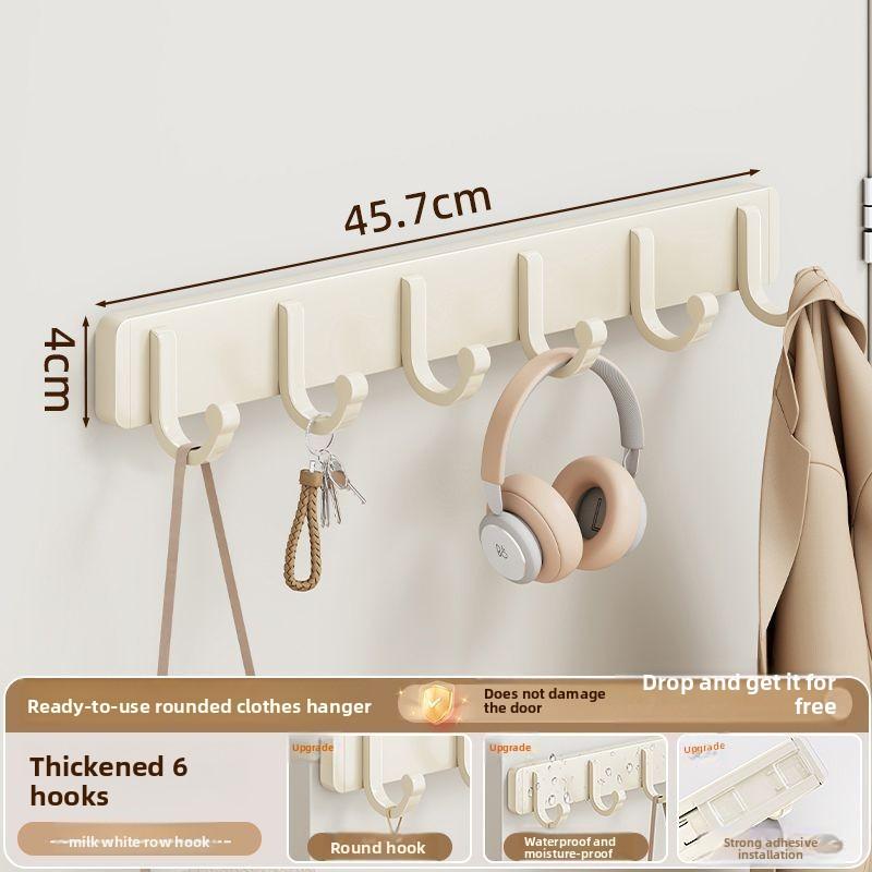 No-Drill Adhesive Wall-Mounted Bathroom Coat Hook with No-Trace Design