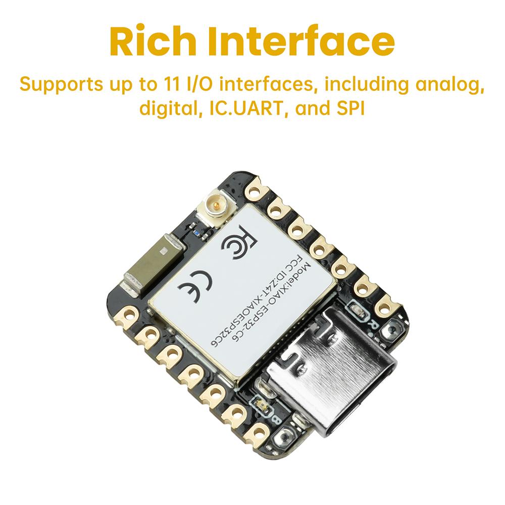ESP32-C6 WiFi BT Development Board XIAO Seedstudio Suitable for Zigbee Smart Home IoT Type C Interface