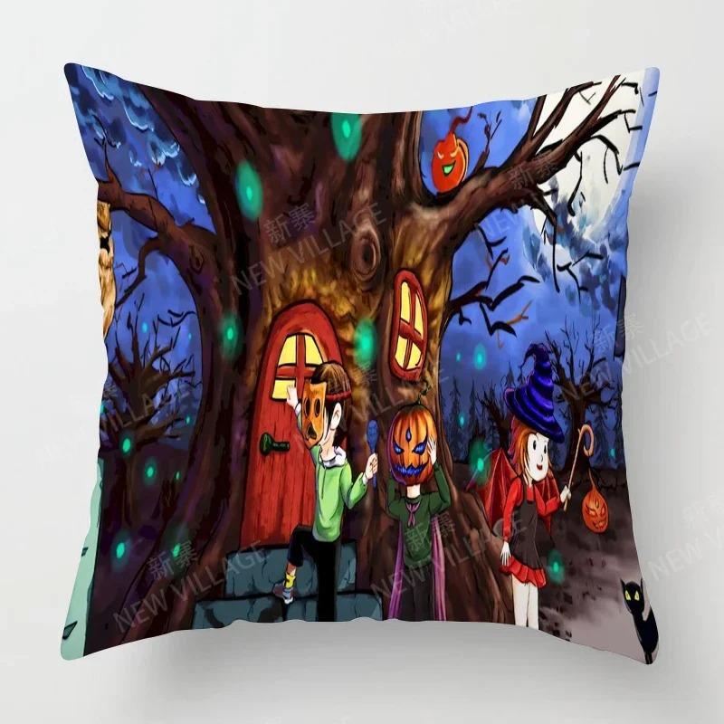 Sunset & Palm Tree Beach Pattern Double-Sided Printed Pillow Cover Short Plush Suitable Living Rooms Sofas Throw Cushion Cover