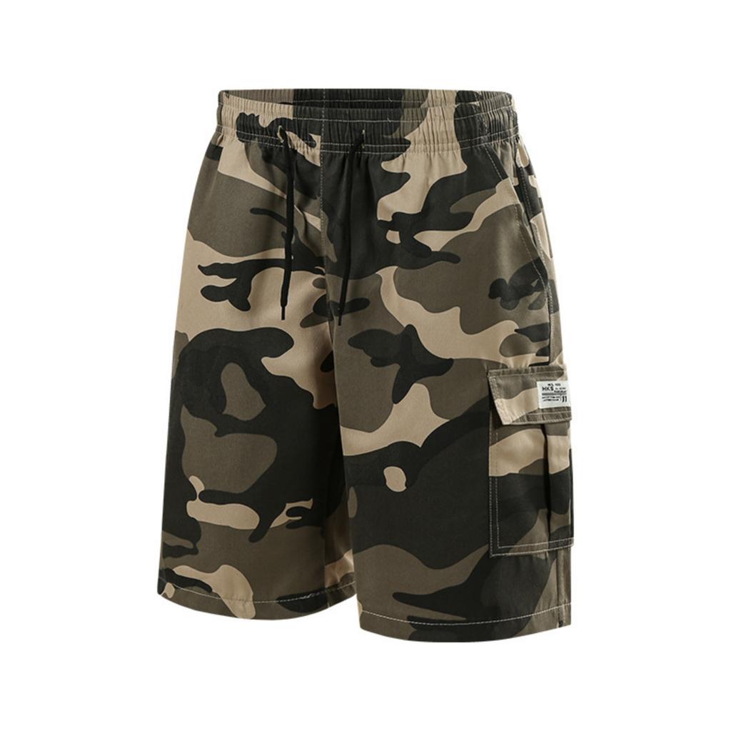Men's Quick-Dry Camouflage Cargo Shorts, Sports Casual Fitness Running 5-Inch Bottoms