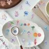 50pcs Tropical Fish Graffiti Stickers Jellyfish Sea Star Shell Coral Decorative Frame DIY Waterproof Decals