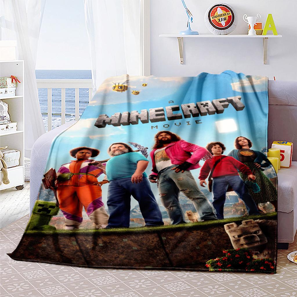 Classic Entertainment Sandbox Xbox Games Minecraft  Blanket, Home Warming, Four Season Bed Decoration, Sofa Cover, Flannel Throwing Blanket K4