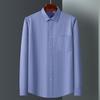 Business Shirts For Men Autumn Long Sleeve Causal Soft Anti-Wrinkle Stripe Checked Print Fashion Man Clothes