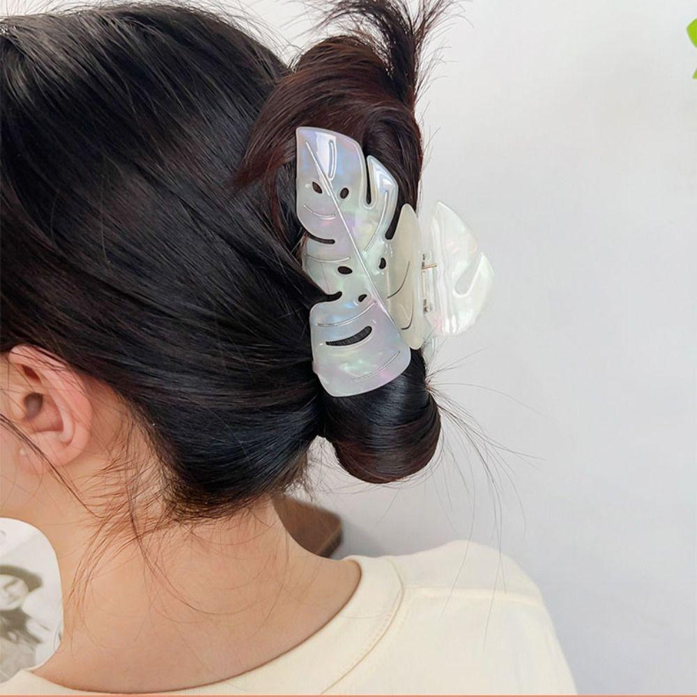 Hairpin Acetate Hair Clip Green Plant Hair Grab Creative Leaves Hair Claws  Girls