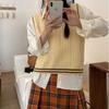 College Style Vest Women's New 1116 New Autumn and Winter Sweater Vest Women's Outer Knitted Sweater Vest Stacked Wearing Vest