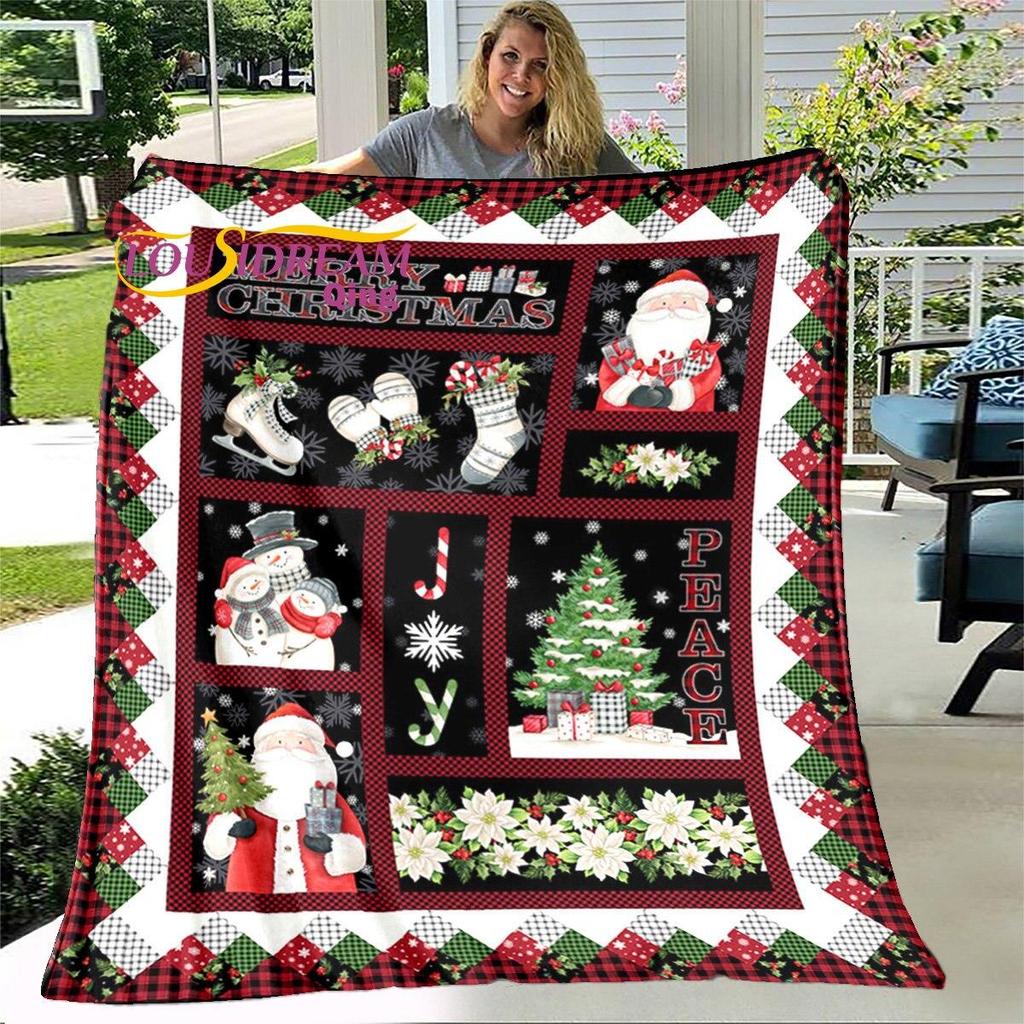 Blanket Throw Merry Christmas Soft Blanket Dust Cover Sofa Bed Blankets for Adults Home Decotation