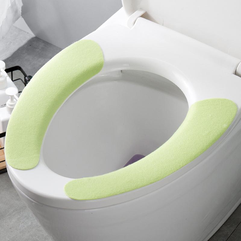 2Pc/Set Universal Toilet Seat Cover Soft Wc Paste Toilet Sticky Seat Pad Washable Bathroom Seat Lid Cover Pad Cushion