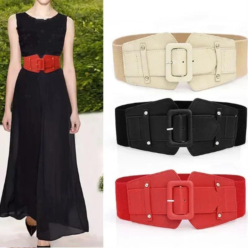 Wide Black Corset Belt Female Waist Plus Size Belts for Women High Quality Brow Big Waistband No Pin Dress Accessories WomenBelt
