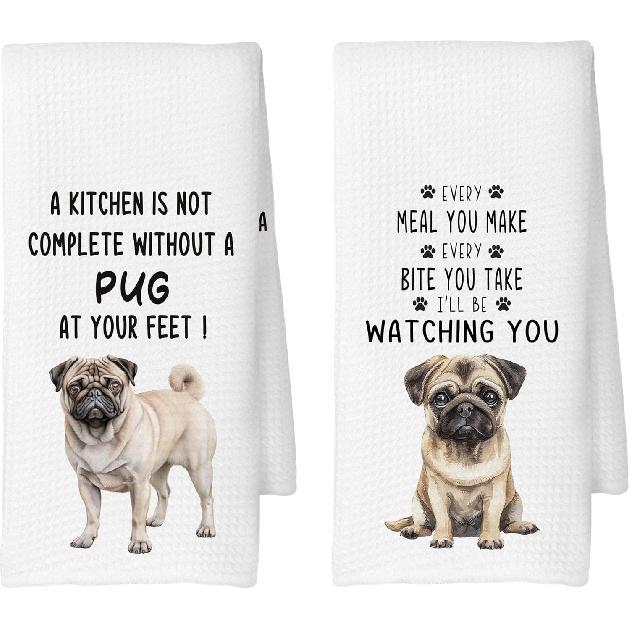 Long-Haired Dachshund Kitchen Towels Set of 2, Dog Gifts for Women, Dachshund Gifts, Dog Lover Mom Gift Tea Towels Kitchen Hand Towels 16x24 Inch for