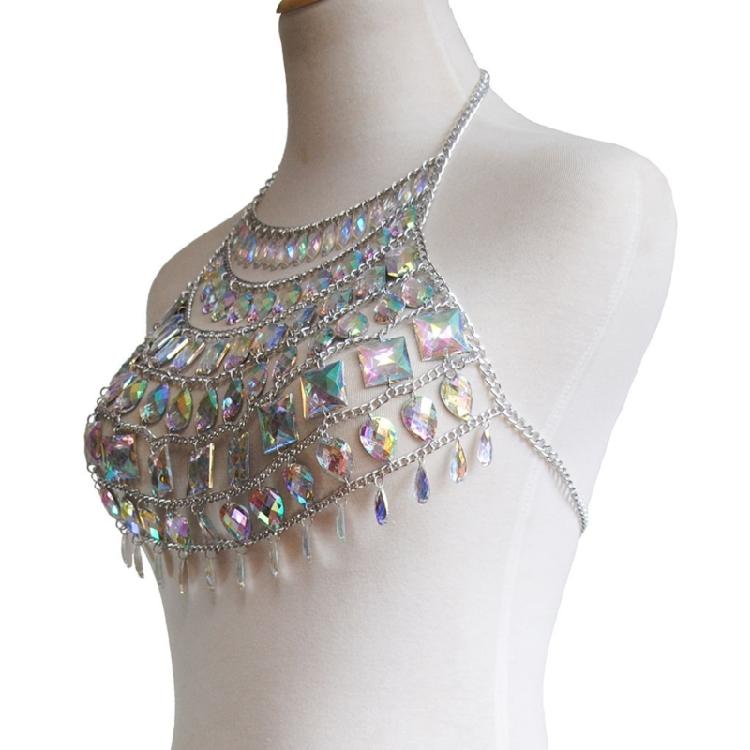Simple Rhinestone Body Chain Crystal Bikini Bra Body Chain Jewelry Sexy Chain