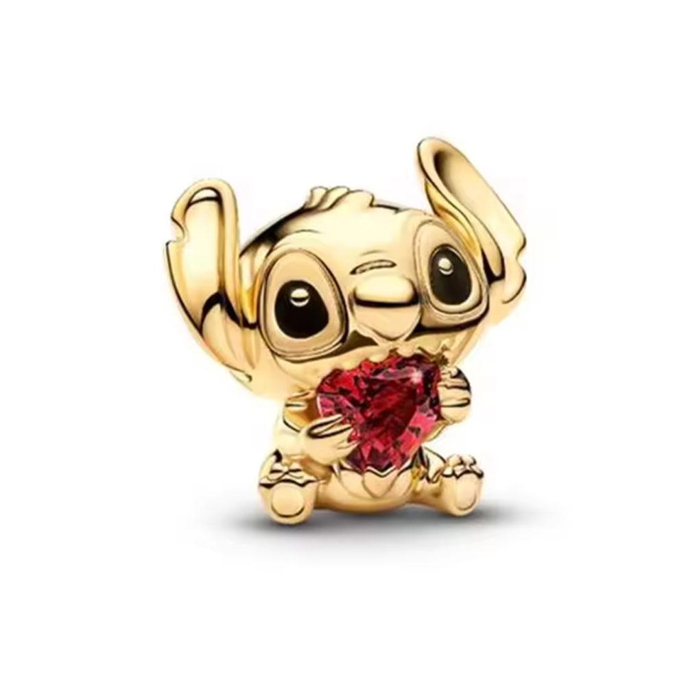 New Stitch Charm Beads 925 Silver Fit Bracelet Cartoon Character Pendant DIY Jewelry For Women Girls
