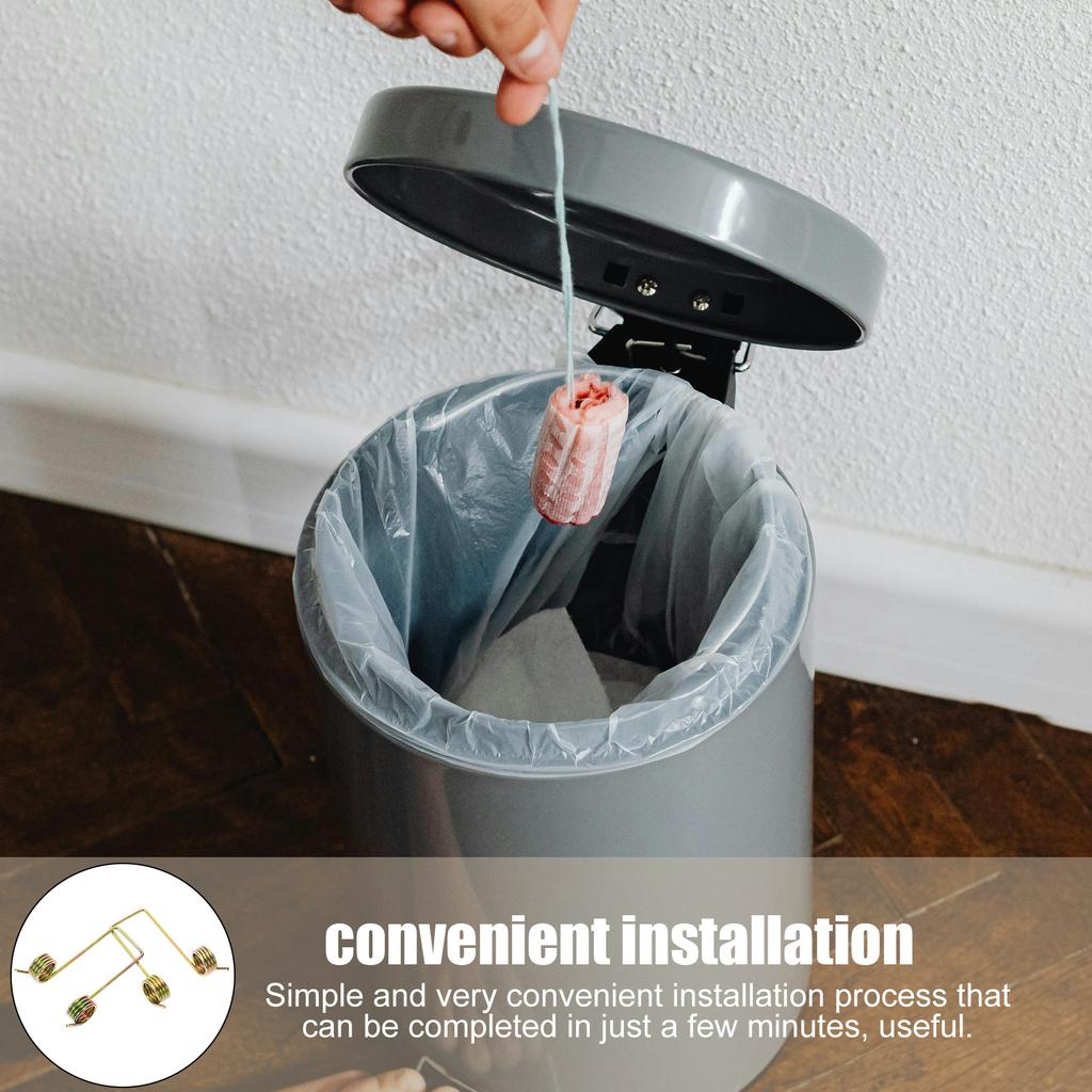 6 ks jarních doplňků Univerzální fit Torzní pružiny pro víko odpadkového koše s výklopným víkem Bezpečné uzavření Spolehlivá kovová pružina