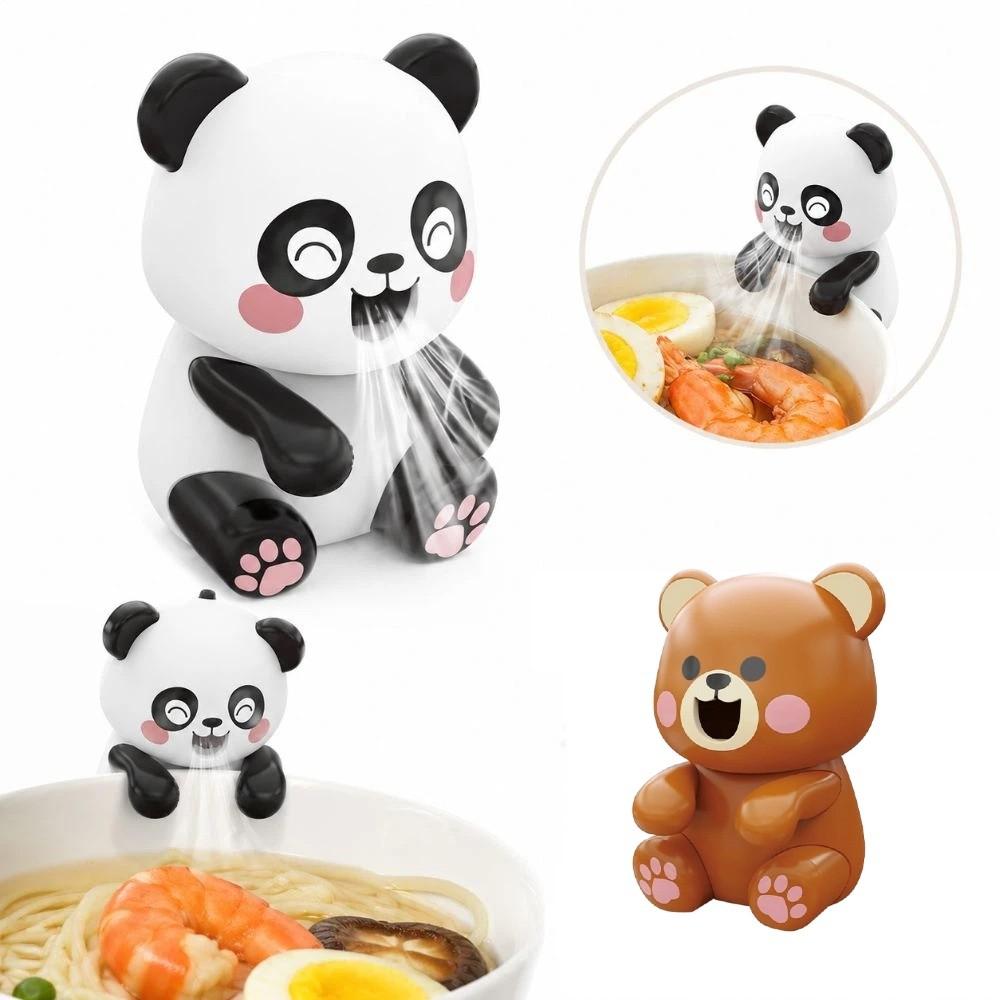 USB Rechargeable Clip-On Mini Food Cooling Fan Brown Bear Handheld Fan for Coffee Tea Cooling