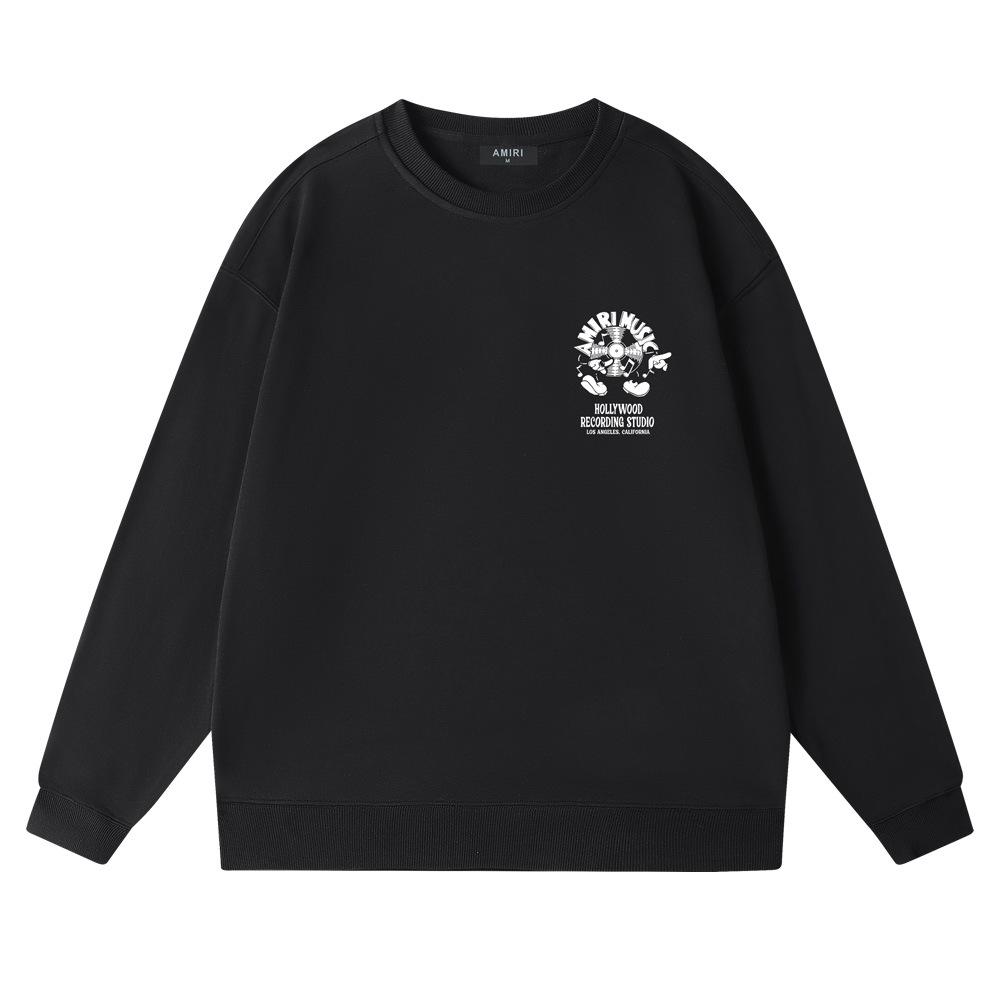 Amiri Unisex Round Neck Sweatshirt - Trendy Letter Print, Autumn/Winter Style.