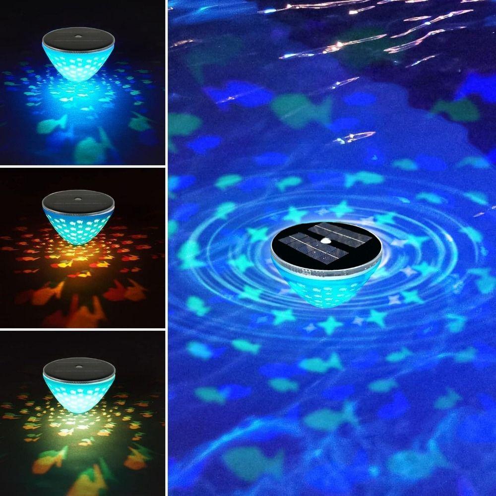 Waterproof Solar Floating Pool Lights Hollowed Out Dynamic Solar Lights Bathtub