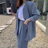 Korean Style 2025 Loose Casual Padded Shoulder Suit Jacket - Multiple Colors