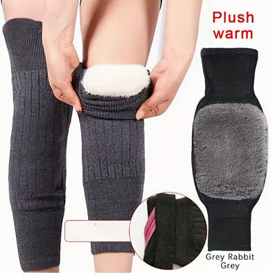 2Pcs (1 Pair) Knee Pads Including Fleece Lining Ideal For Men Thickened Suitable For Cold Protection Women'S Warm Knee Pads For Old Cold Legs