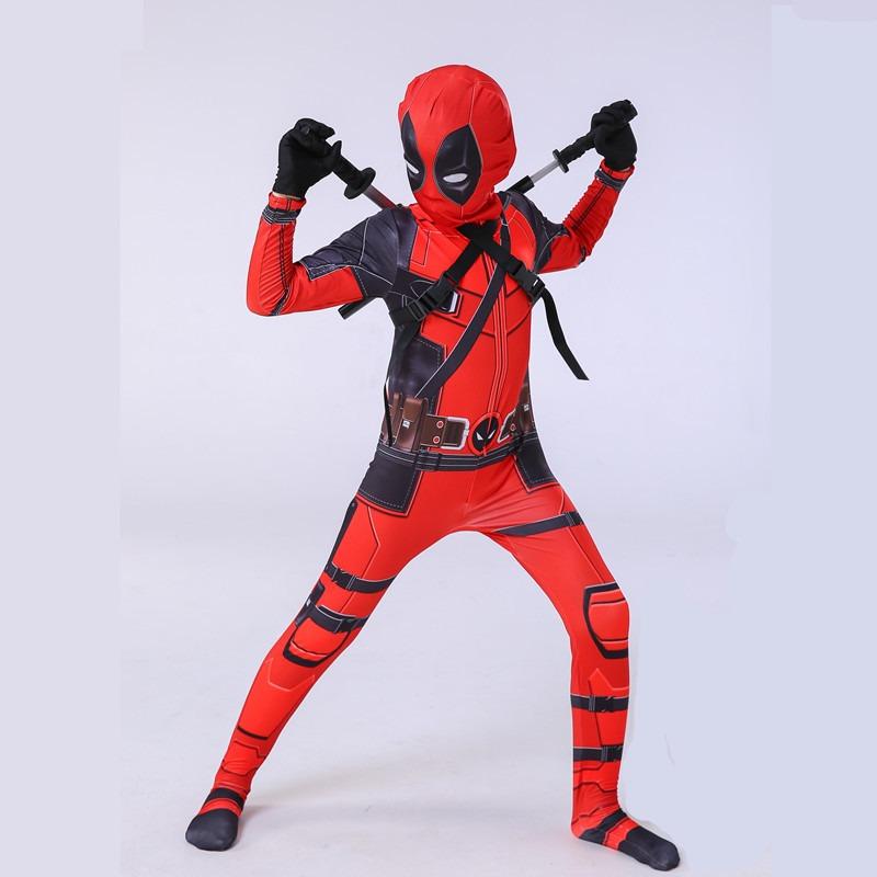 Deadpool one-piece tights, Halloween costumes Children's Deadpool costumes Adult suits