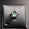 Elegant Women's Chinese Style Open Ring with Large Oval Chalcedony Inlay