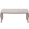 VidaXL Bench Lin Solid Wood 110 X 38 X 48 Cm Cream White