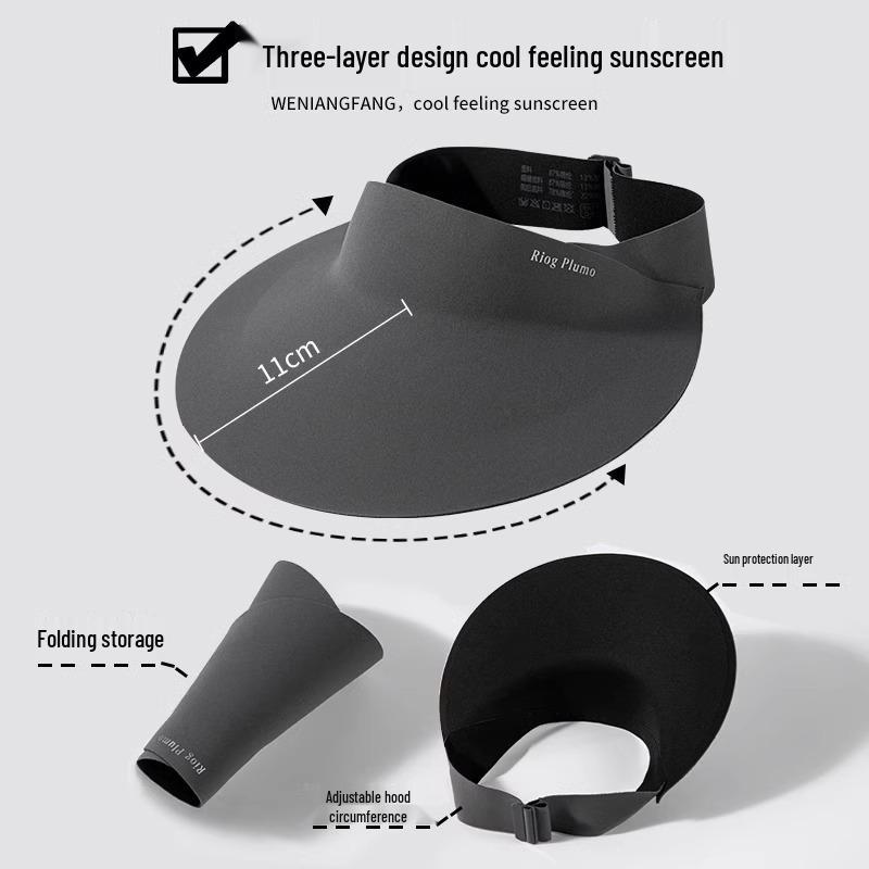 Women's Topless Seamless Anti-UV Visor Hat with Sun Mask - 2025 New Style