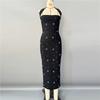 New sexy bandage dress neck hot diamond beads senior sense socialite dinner dress women's clothing