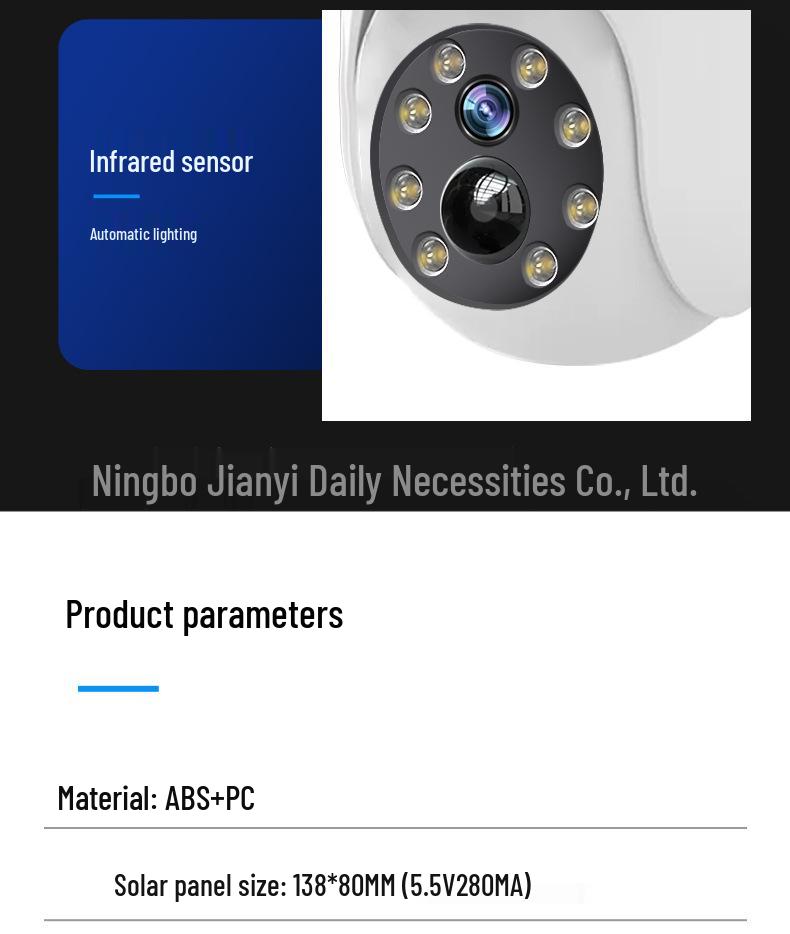 Solarbetriebene Sicherheitsleuchten für den Außenbereich mit Bewegungssensor und Kameradesign