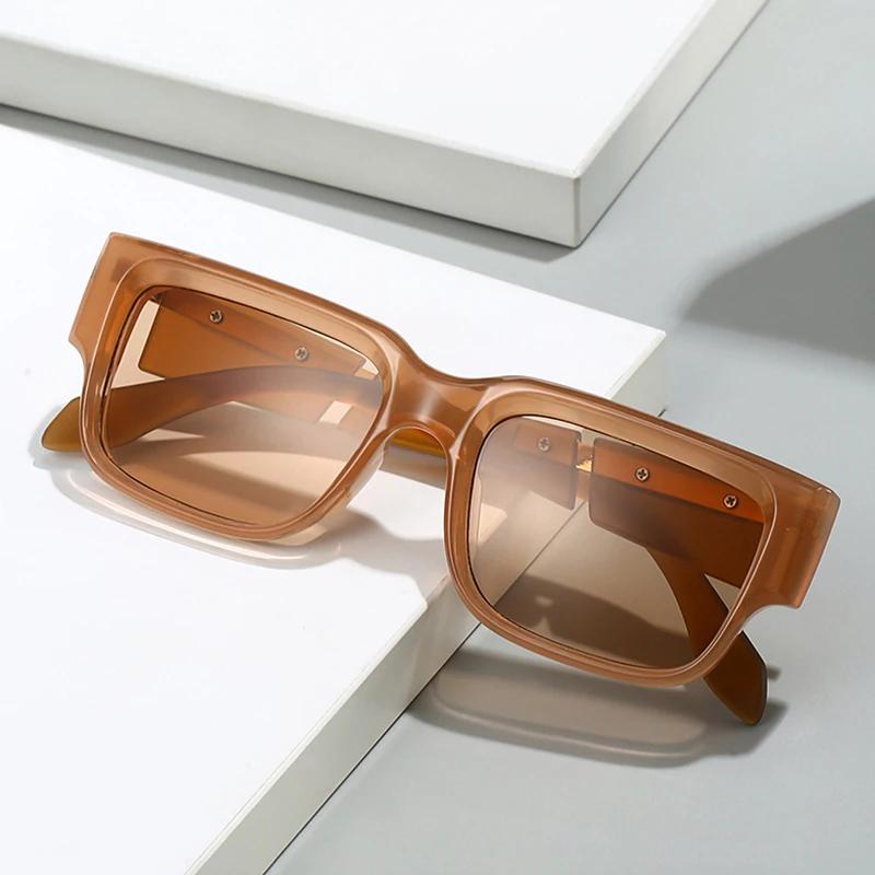  Ins Popular Fashion Square Women Luxury Sunglasses Shades UV400 Retro Men Punk Dark Blue Sun Glasses