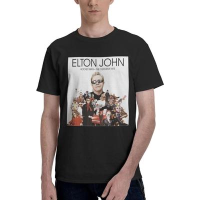 T-shirt Manches Courtes Elton Singer John Mode Col Rond Graphique Noir 708716878