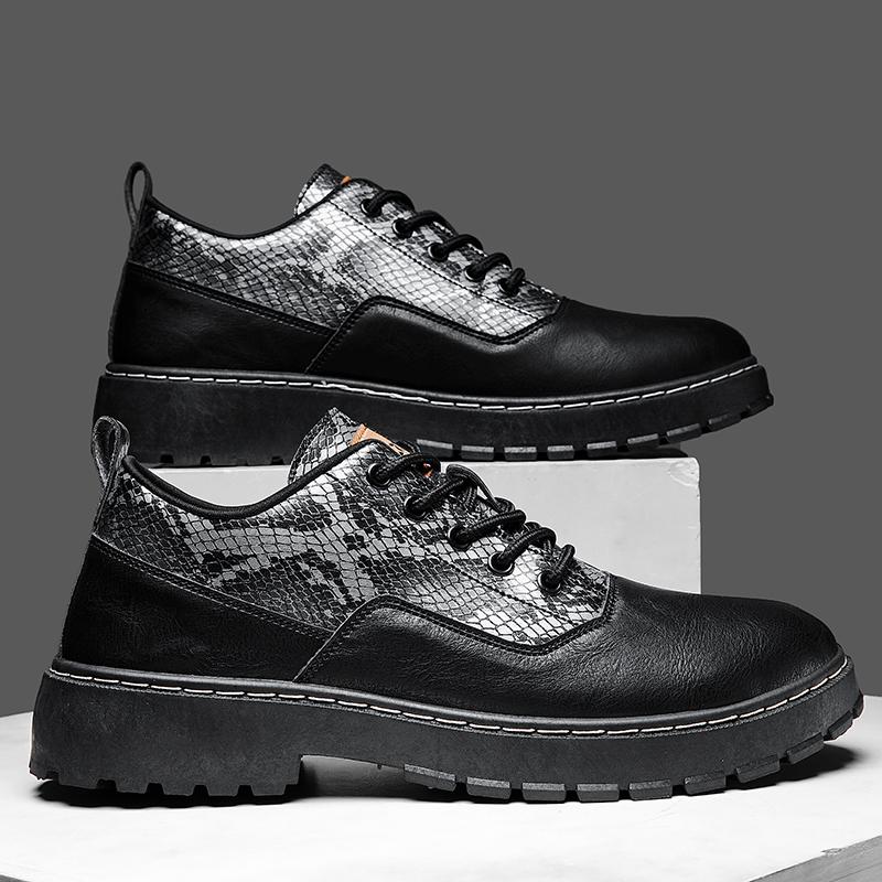 New Men s Casual Leather Shoes Comfortable for Spring and Summer 39 чёрный