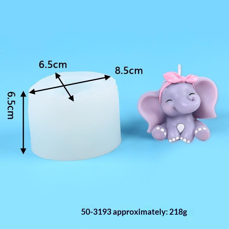 Cute 3D Elephant Silicone Candle Mold BPA Free Reusable DIY Animal Resin Mold for Party Ornament Home Decoration DIY
