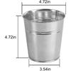 KINJOEK 8 Packs 4.72 X 4.72 X 3.54 Inch Galvanized Bucket Metal Planter, Silver Round Flower Pot Plant Basket for Balconies, Gardens, Patios, Office,