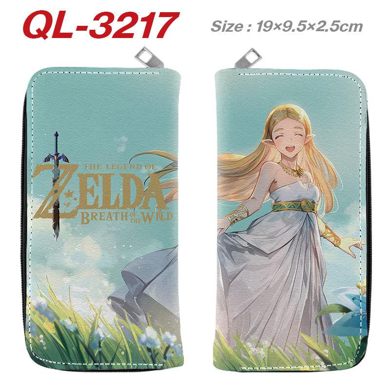 Zelda Legend Wallet Full Color Zip Long Purse Anime Handbag Coin Bag Organizer 1pcs