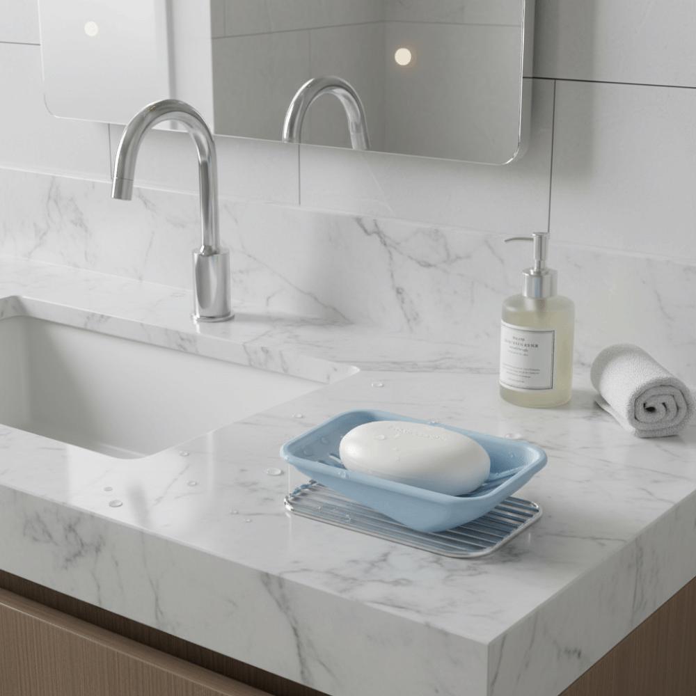 Convenient Double-Layer Soap Box Slanted Drainage Waterproof Soap Case Thickened Plastic Soap Dish Laundry Room