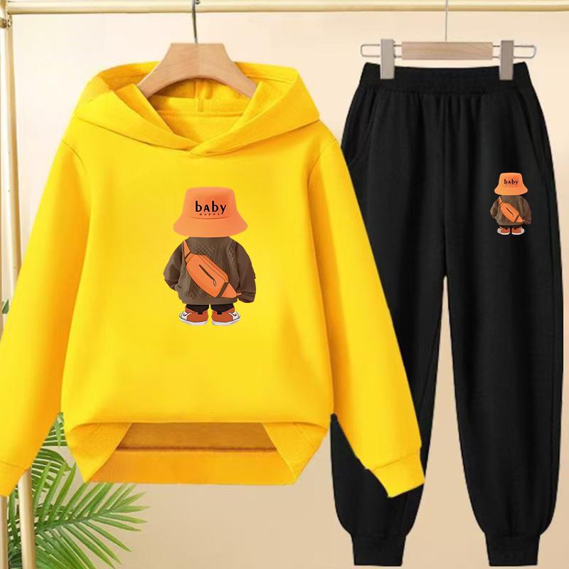 Suit Hoodie, "Baby Boy", Suitable for Boys and Girls Aged 3 to 12. Its Features Are Pink, White and Blue Tops and Trousers