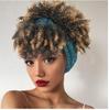 Short Afro Kinky Curly Headband Wigs Wholesale Ombre Brown Heat Resistant Fibre Synthetic Hair Headband Wigs for Black Women