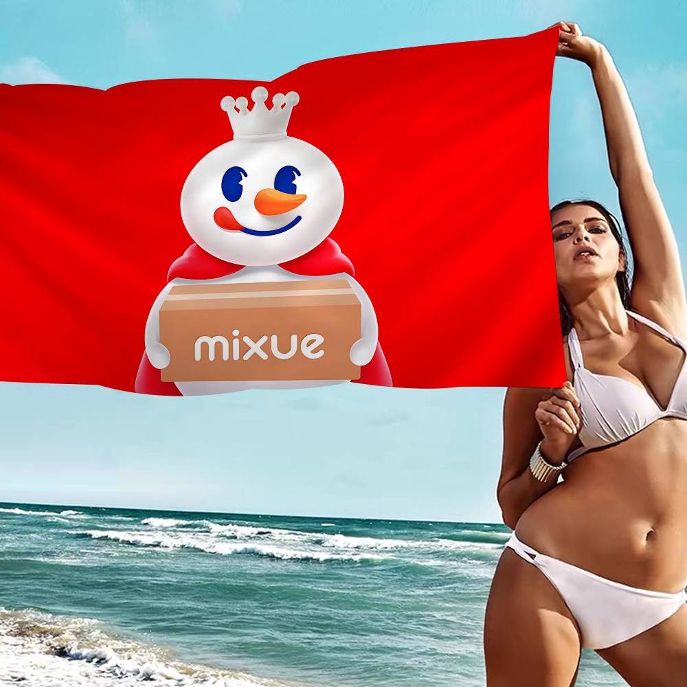 Cute M-Mixues Ice Cream & Tea Logo Big Microfiber Beach Towels Quick Dry Towel Sand Beach Towels Pool Towel for Travel Yoga