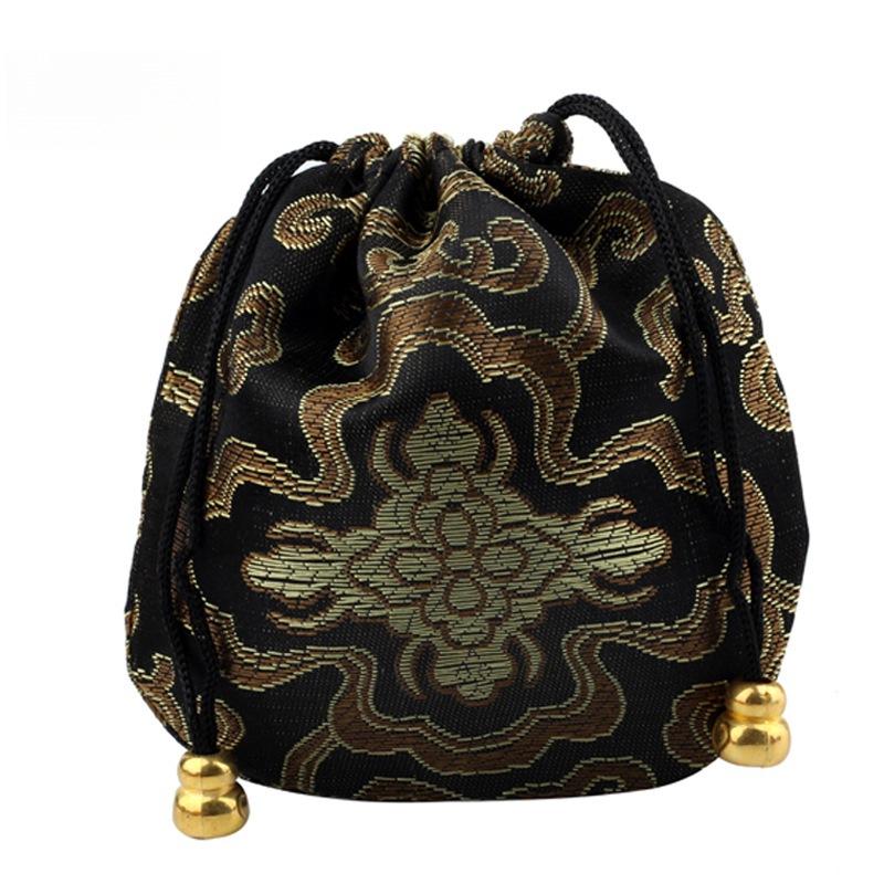 18 Brocade-Style Drawstring Bags for Buddhist Beads Bracelets & Cultural Play