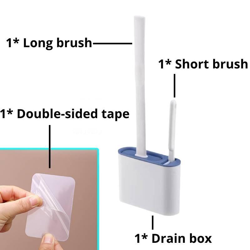 Toilet Silicone Brushes With Brush Holder Wall Mounted Cleaning Tool Bathroom