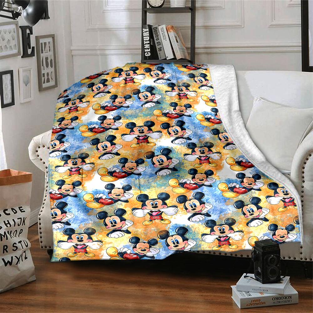 1Pc Mickey Mouse Blanket Soft And Comfortable Casual Warm Camping Travel Christmas Halloween Xmas Gift M928687