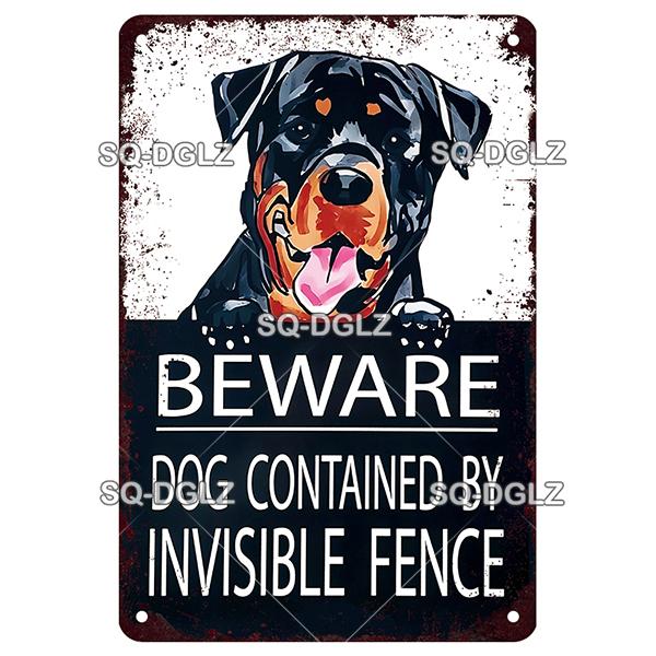 Warning Vintage Metal Sign Beware of Dog Tin Sign Shop Metal Plaque Decoration Plate Decor For Pub Bar Wall Decor Poster Gift