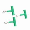 3pcs T Shape Handle Stainless Steel Hook Fishing Baiting Rig Tool(black)