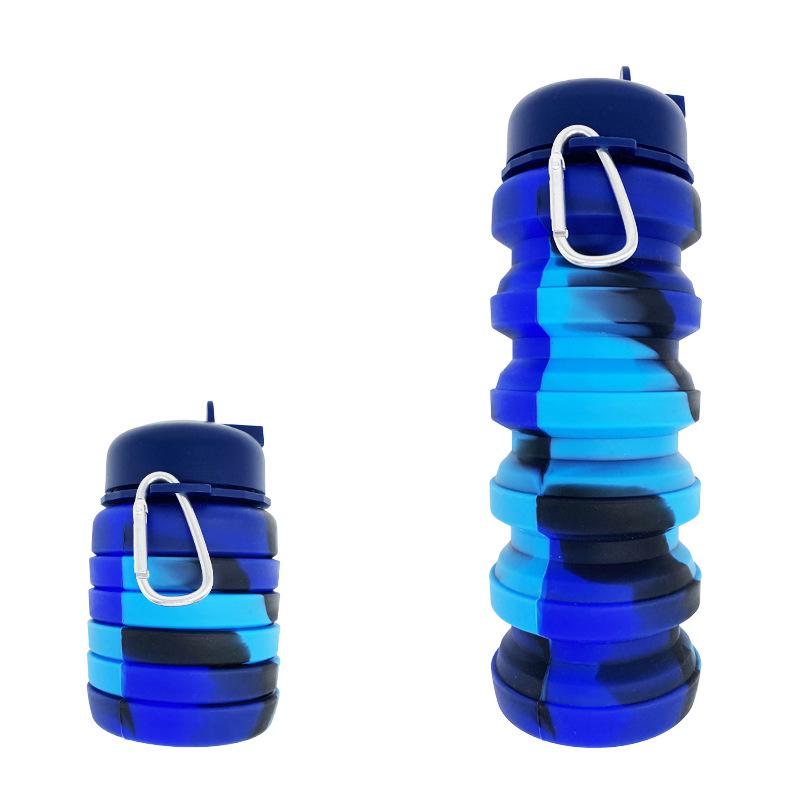Portable Foldable Silicone Water Bottle - Outdoor Telescopic Camouflage Design