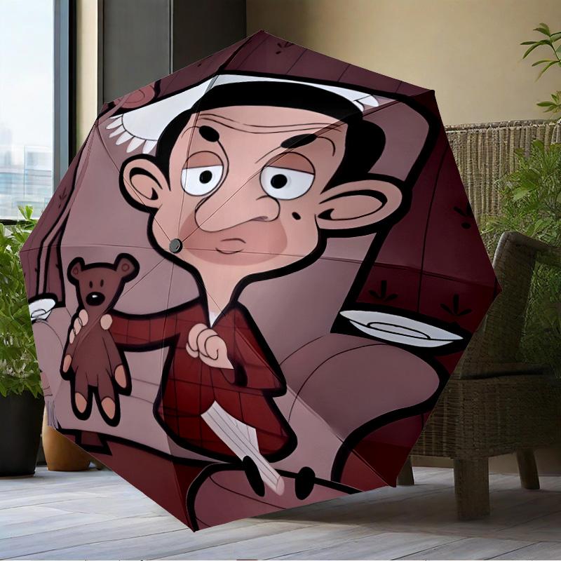 Mr. Bean's Adventure Umbrella Folding umbrella, automatic umbrella 8-Frame for Travel, camping Use Gift for Halloween Christmas