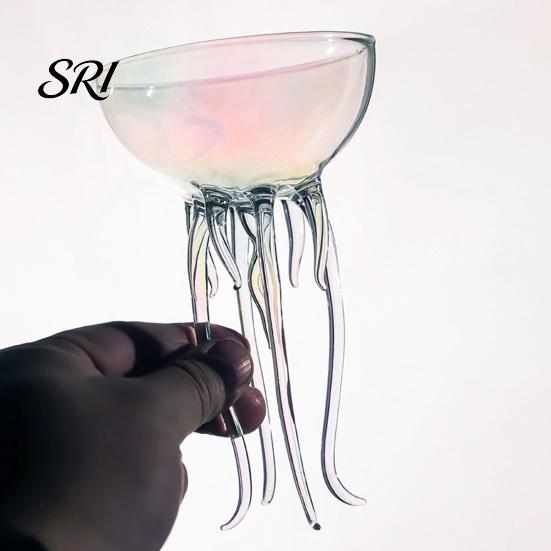 Bar Party Glassware Octopus Tentacle Wine Goblets, Jellyfish Shape Cocktail Glass, Artistic Stemware for Beverage Drinking Glasses Wine, Cool
