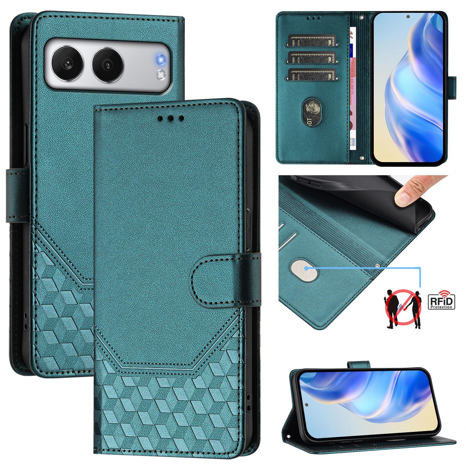 

Для OnePlus Nord 4 чехол с принтом в виде сот, блокирующий RFID, кожаный чехол для телефона с ремешком D
